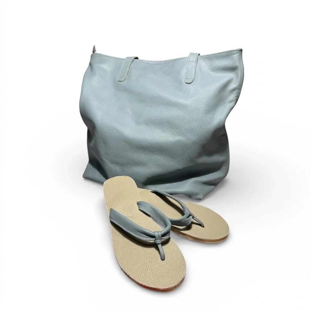 Sseko Custom-Made Zippered Bucket Bag/Tote Blue NWOT - Picture 3 of 11